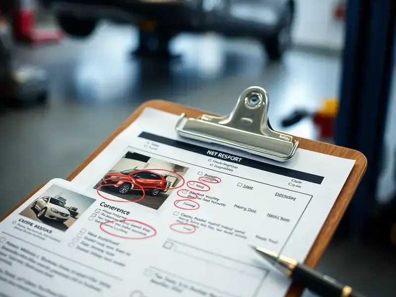 Vehicle inspection report on tablet